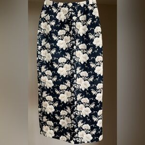 Liz Claiborne Sz 4 Linen Floral Wrap Skirt